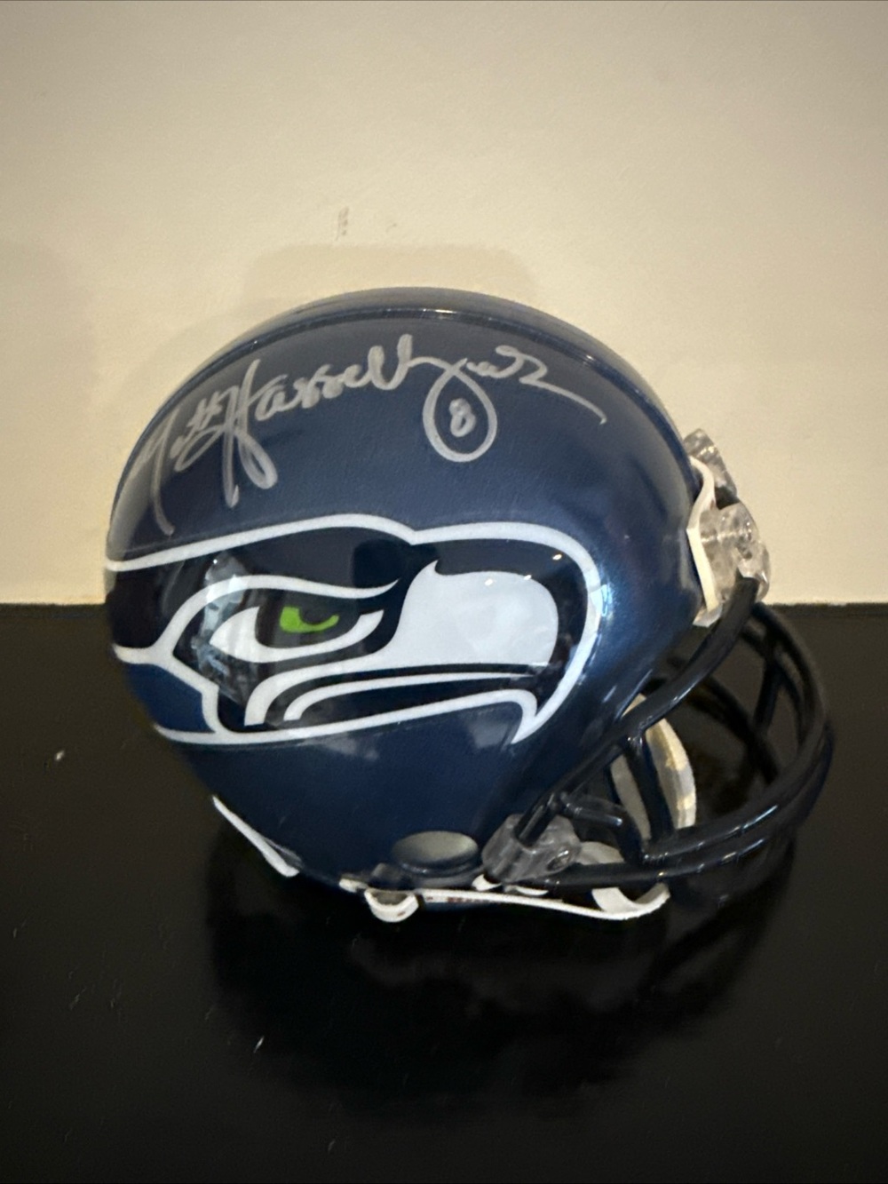Seattle Seahawks Mini Helmet - Navy with White Logo - Picture 6 of 8